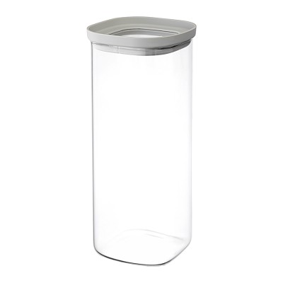 Банка для хранения квадратная vacuum glass, 2 л, светло-серая