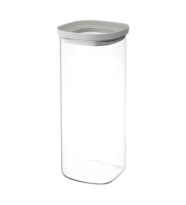 Банка для хранения квадратная vacuum glass, 2 л, светло-серая