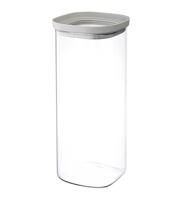 Банка для хранения квадратная vacuum glass, 2 л, светло-серая