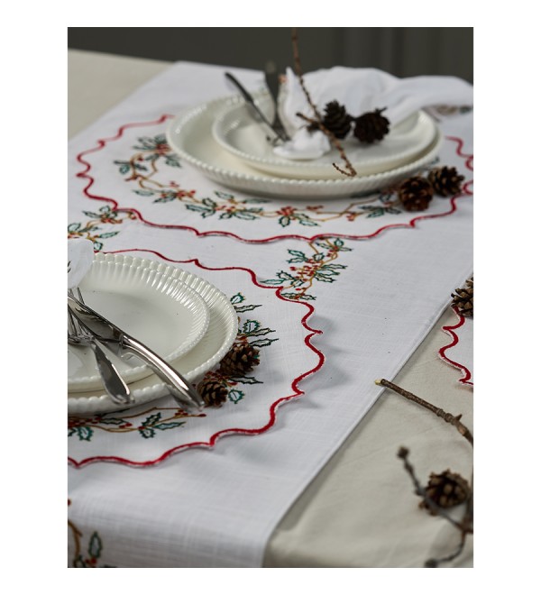 Дорожка на стол festive wreath из коллекции new year essential, 45х150 см