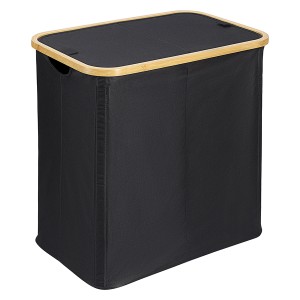 Корзина для белья с двумя отделениями neat twin, 53,5х33х53 см, черная