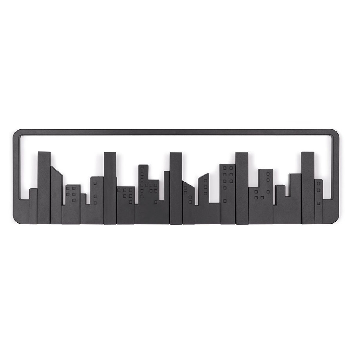 Вешалка настенная skyline, 50 см, черная, 5 крючков