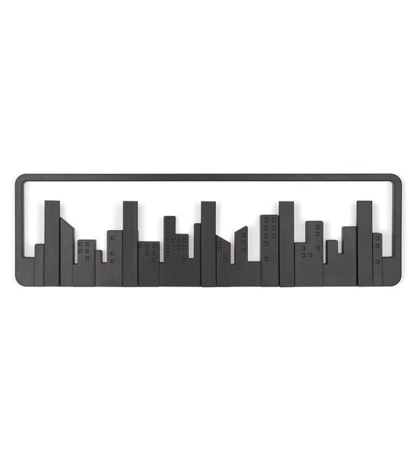 Вешалка настенная skyline, 50 см, черная, 5 крючков