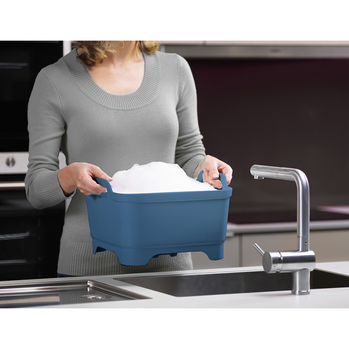 Контейнер для мытья посуды wash&drain™, синий