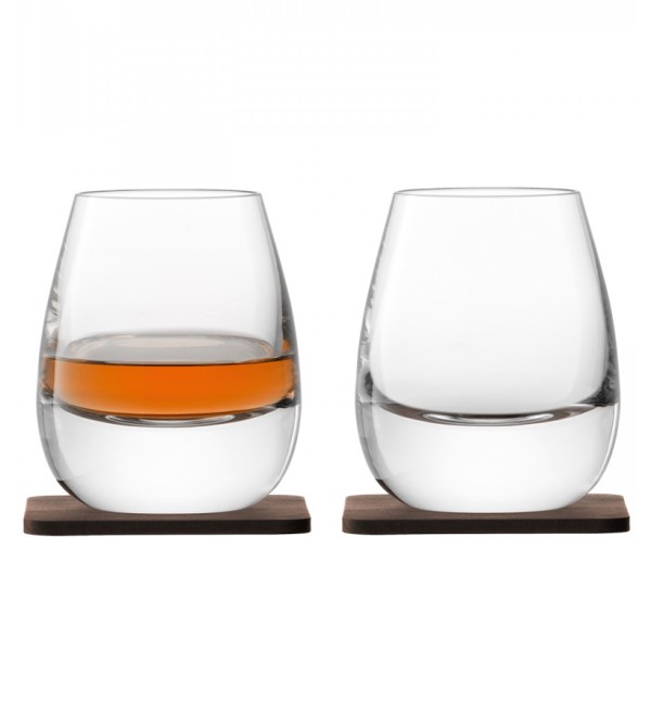 Набор стаканов с деревянными подставками islay whisky, 250 мл, 2 шт.