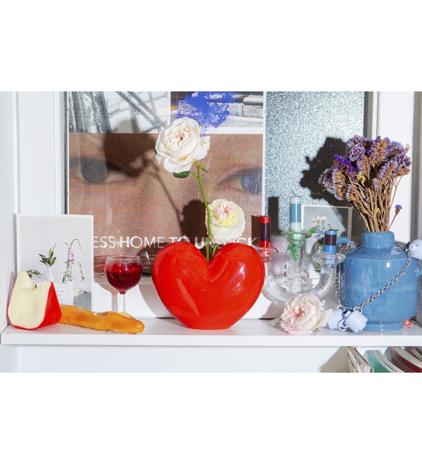 Ваза для цветов love, 15,5 см, красная