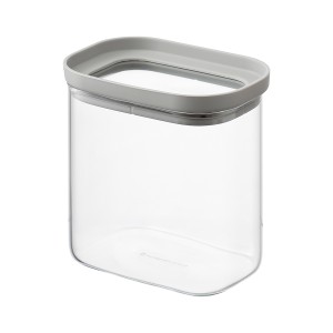 Банка для хранения прямоугольная vacuum glass, 750 мл, светло-серая