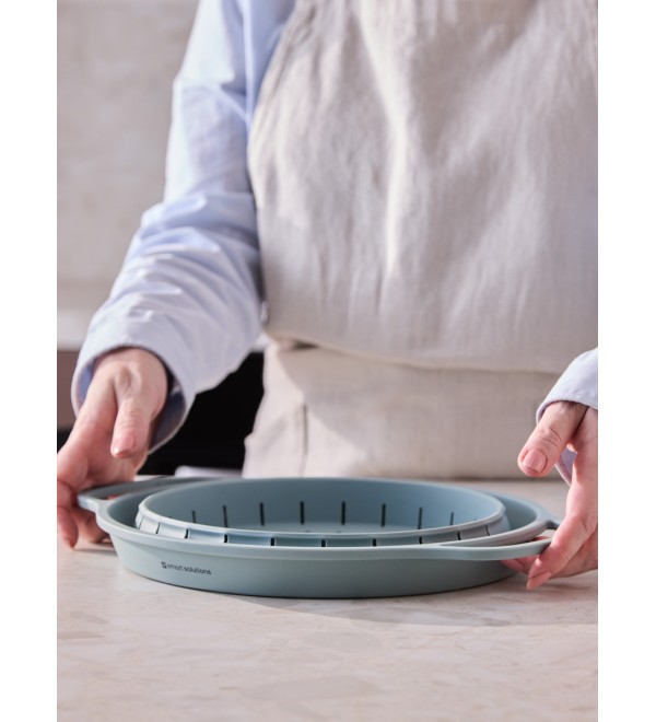 Дуршлаг складной силиконовый smart helper, D25,5 см, шалфей