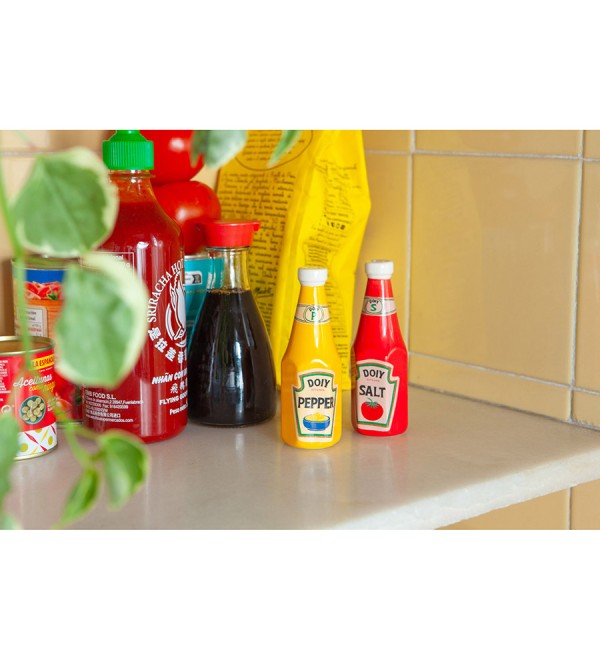 Набор из солонки и перечницы corner shop,  ketchup mustard