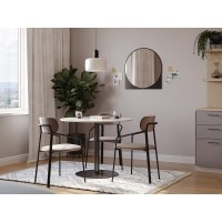 Стул ror, round, велюр, черный/серый