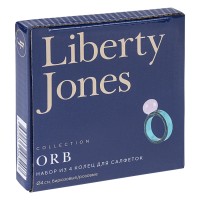 Набор из 4 колец для салфеток orb, D4 см, бирюзовые/розовые
