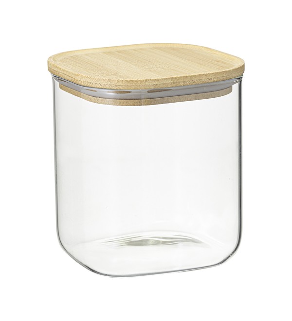 Банка для хранения квадратная glass bamboo, 1,5 л