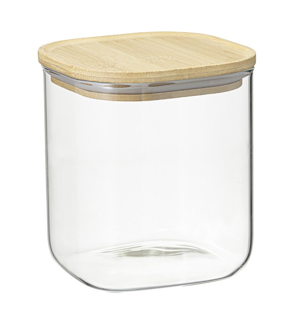 Банка для хранения квадратная glass bamboo, 1,5 л