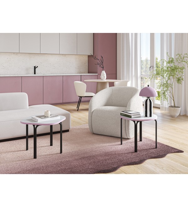 Столик кофейный ror, 50х50 см, черный/серый/розовый