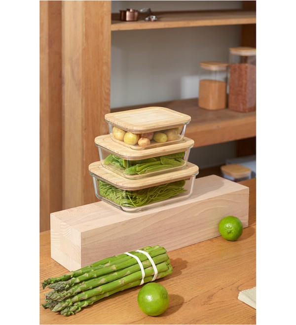 Контейнер для запекания и хранения eco store с крышкой из бамбука, 1520 мл