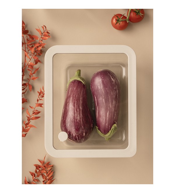 Контейнер для запекания и хранения с вакуумным эффектом vacuum glass, 2,6 л, молочный