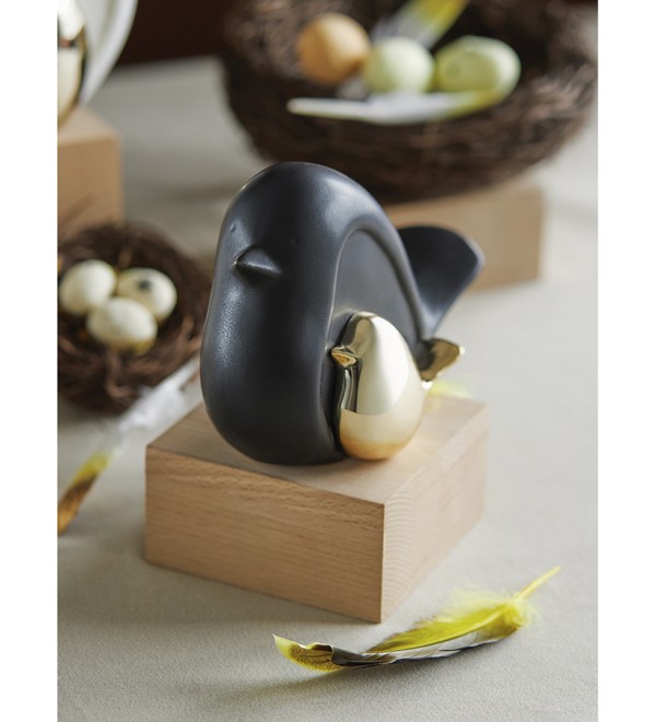 Декор из фарфора black birdie из коллекции essential, 14,5х6x10 см