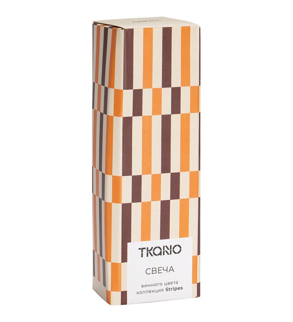 Свеча винного цвета из коллекции stripes, 19см
