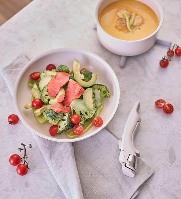 Набор посуды для приготовления со съемной ручкой smart ceramic, 7 предметов, цвета топленого молока