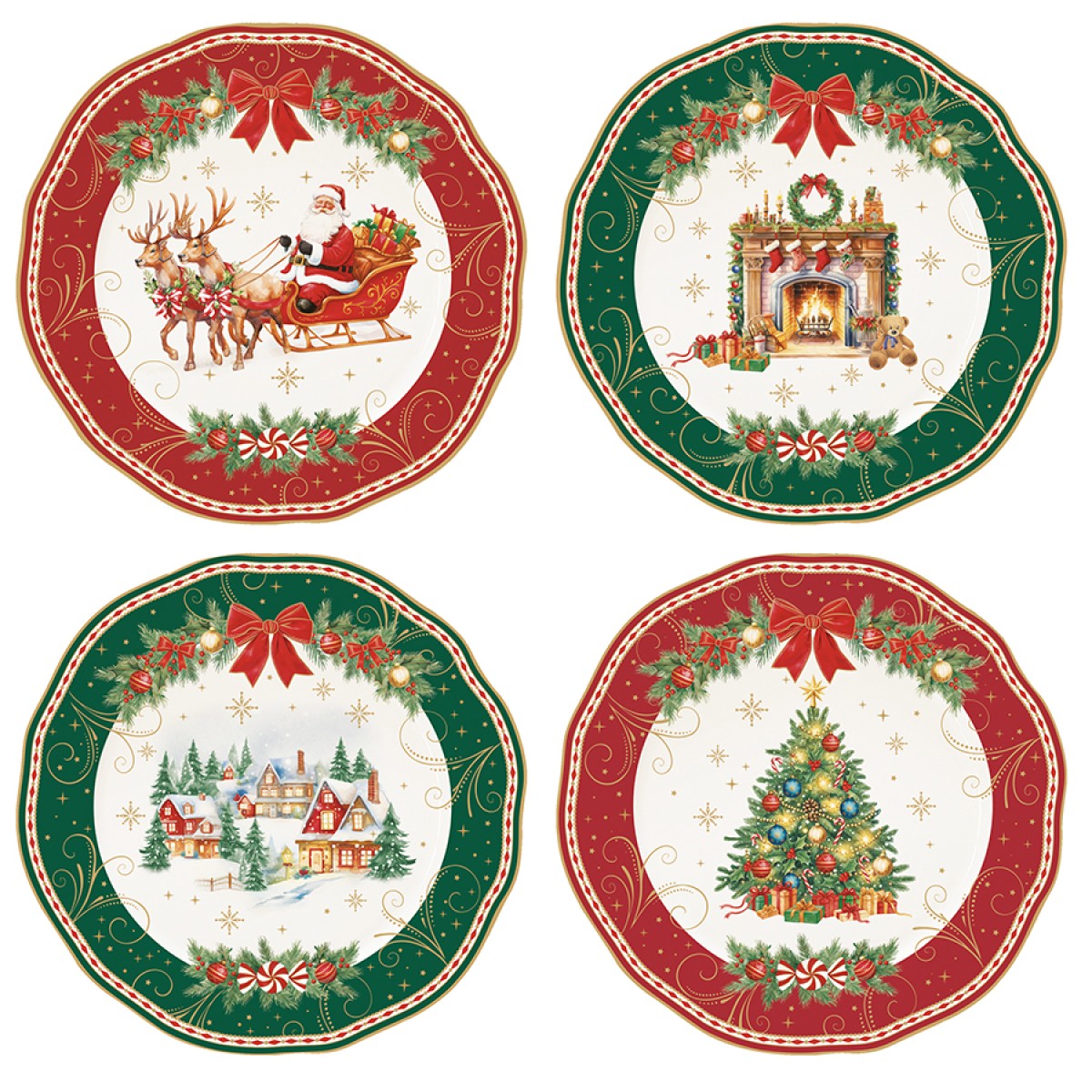 Набор десертных тарелок christmas heritage, D20 см, 4 шт.