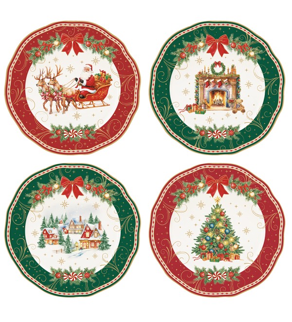 Набор десертных тарелок christmas heritage, D20 см, 4 шт.