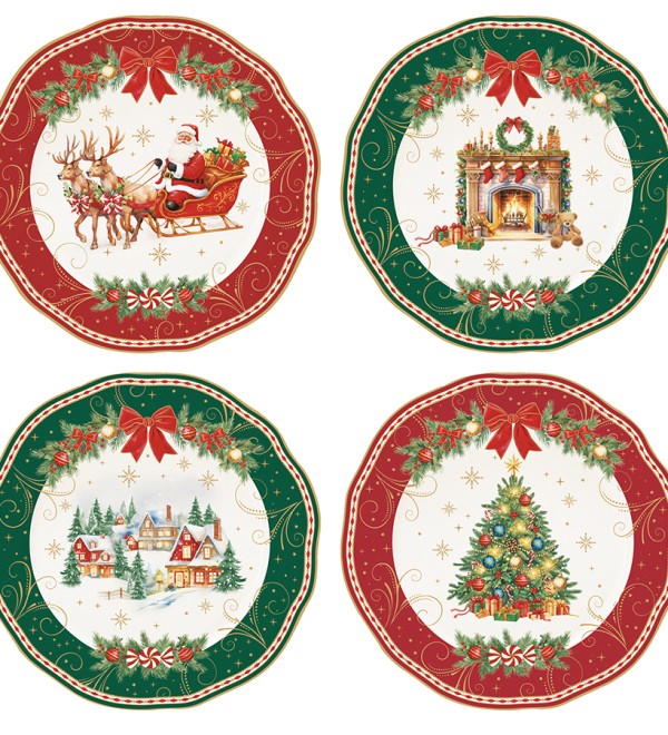 Набор десертных тарелок christmas heritage, D20 см, 4 шт.