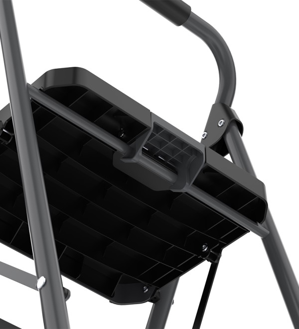 Стремянка stable, 3 ступени, 1 м, черная