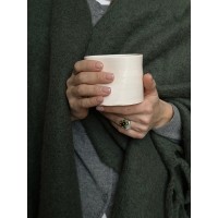 Плед мохеровый хвойно-зеленого цвета из коллекции essential, 130х180 см