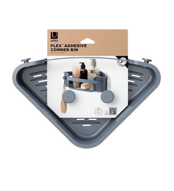 Органайзер для душа flex adhesive угловой, голубой