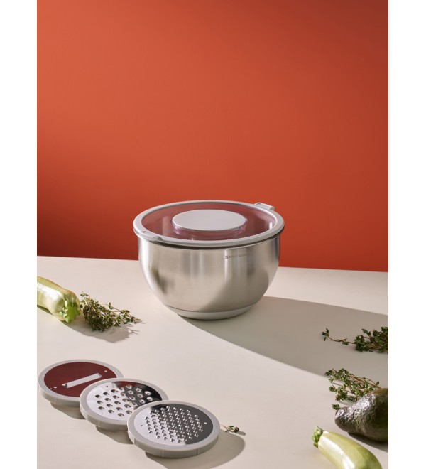 Миска стальная balance с крышкой и терками, 5 л