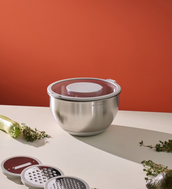 Миска стальная balance с крышкой и терками, 5 л