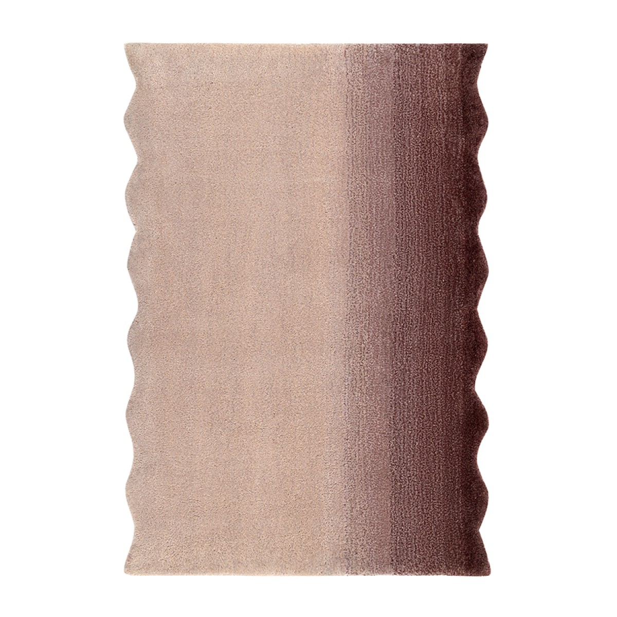 Ковер из шерсти over horizon цвета марсала из коллекции trendy ruffles, 60х90 см
