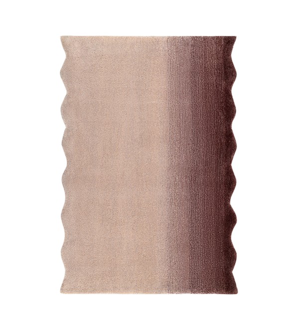 Ковер из шерсти over horizon цвета марсала из коллекции trendy ruffles, 60х90 см