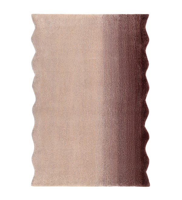 Ковер из шерсти over horizon цвета марсала из коллекции trendy ruffles, 60х90 см