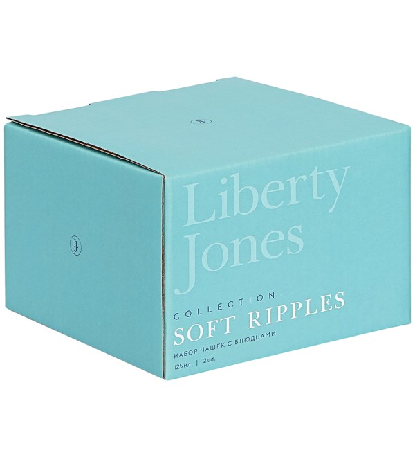 Набор чашек с блюдцами soft ripples, dual glazing, 125 мл, 2 шт.