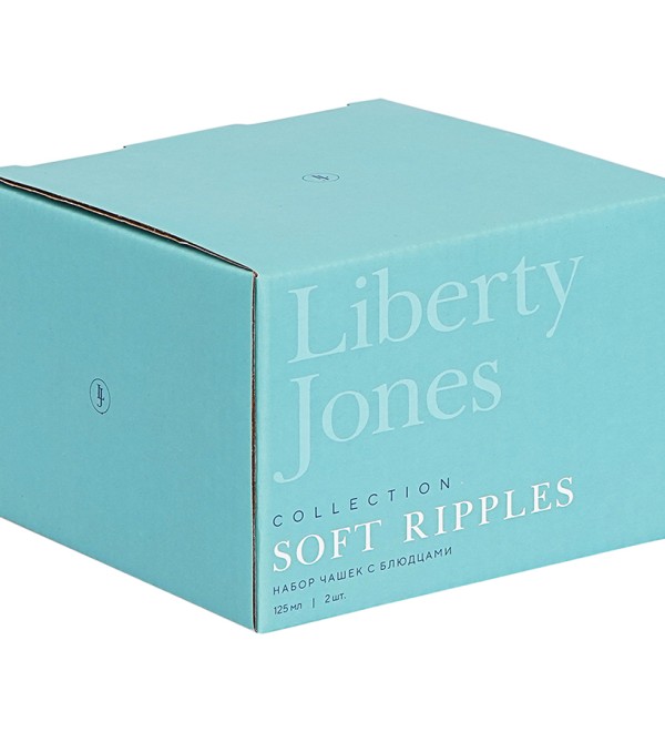 Набор чашек с блюдцами soft ripples, dual glazing, 125 мл, 2 шт.