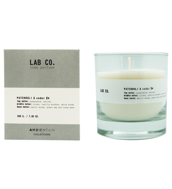 Свеча ароматическая lab co, patchouli&cedar, 40 ч