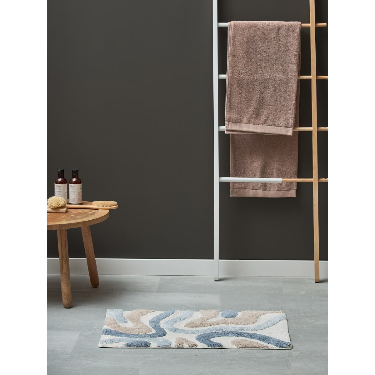 Коврик для ванной flow серо-синего цвета из коллекции ethnic, 50x80 см