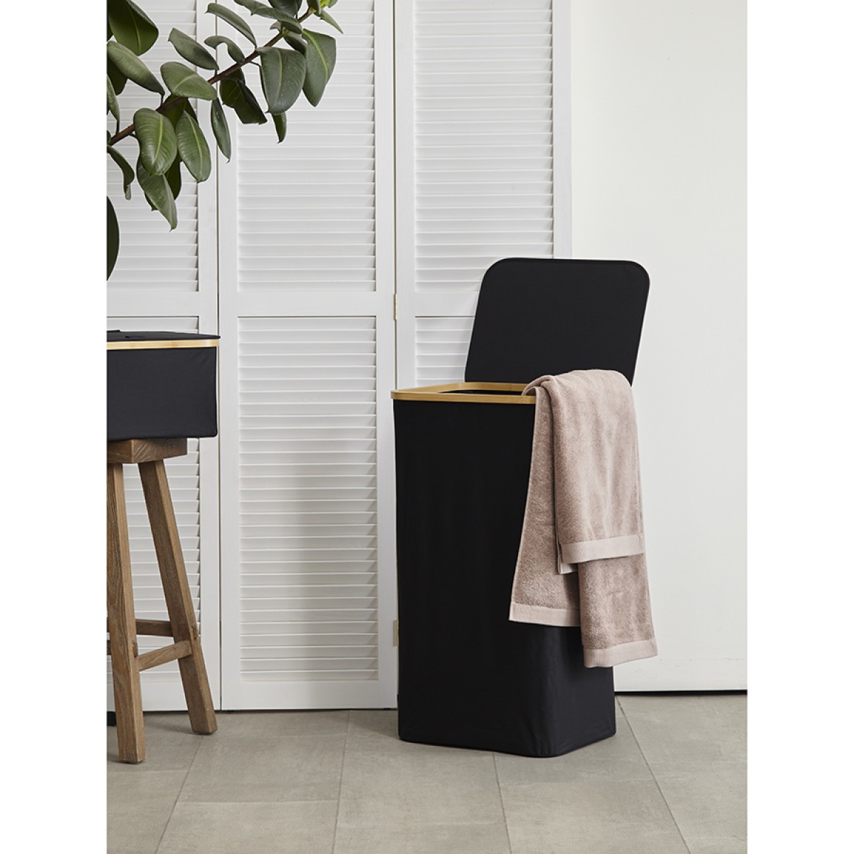 Корзина для белья neat tall, 41х35х74 см, черная