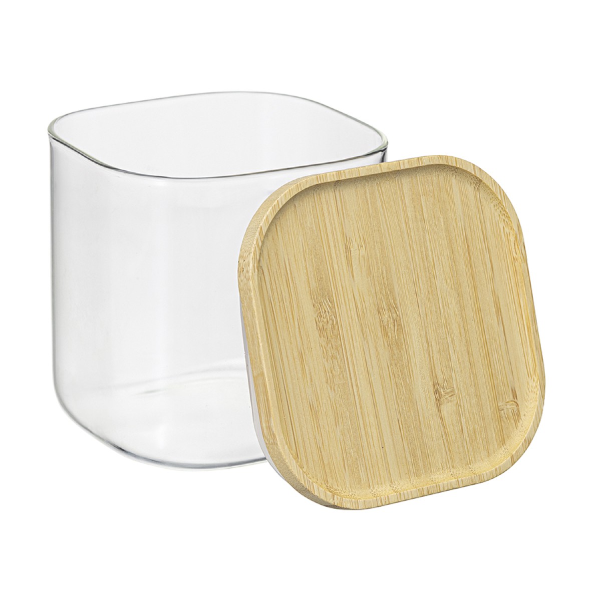 Банка для хранения квадратная glass bamboo, 800 мл