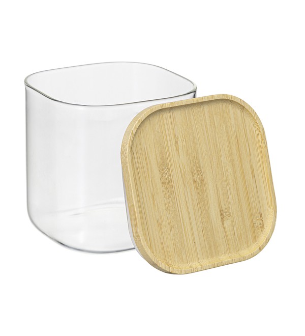 Банка для хранения квадратная glass bamboo, 800 мл
