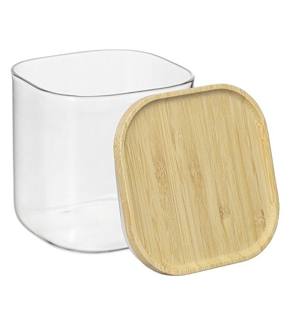 Банка для хранения квадратная glass bamboo, 800 мл