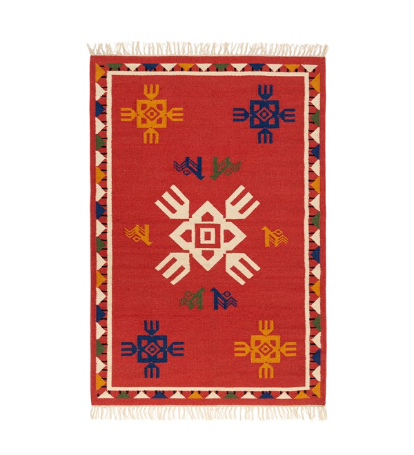 Ковер из шерсти по мотивам чувашских орнаментов из коллекции cultural heritage, 120х180 см