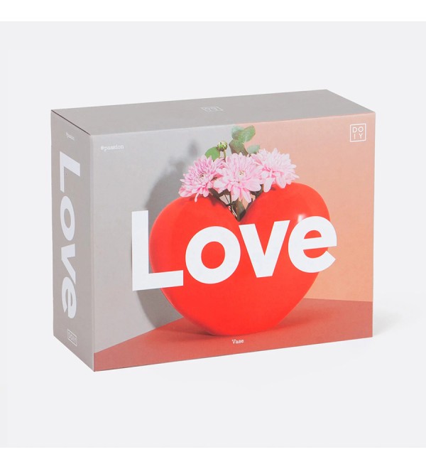 Ваза для цветов love, 15,5 см, красная