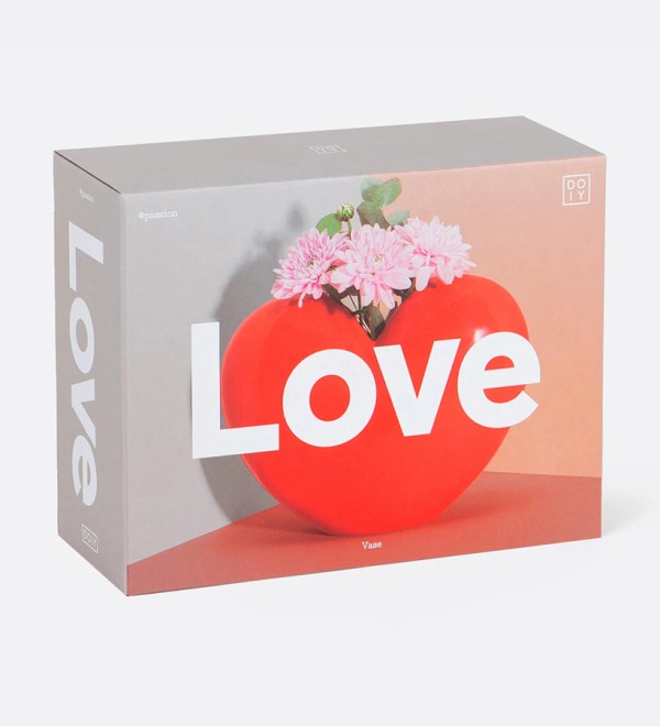 Ваза для цветов love, 15,5 см, красная