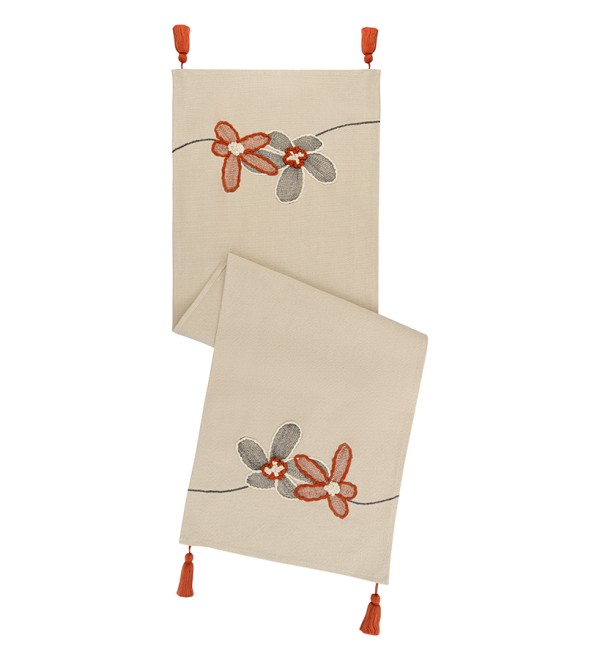 Дорожка на стол stone flowers из коллекции ethnic, 45х150 см
