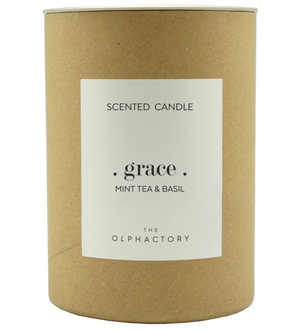 Свеча ароматическая the olphactory, grace, mint tea&basil, 40 ч