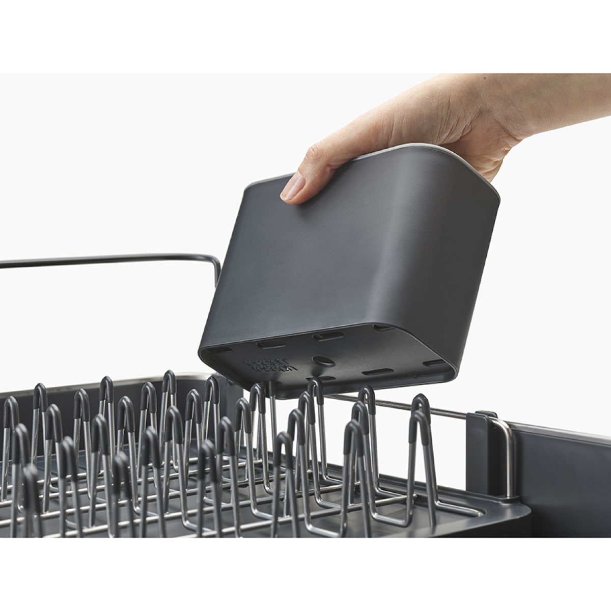 Сушилка для посуды раздвижная extend steel, серая