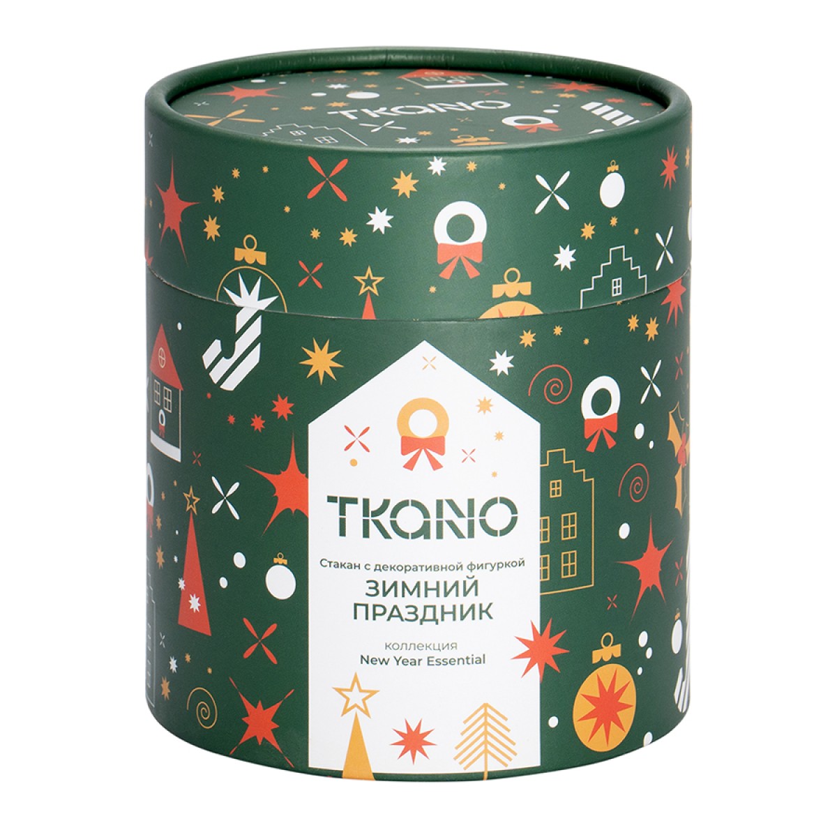 Стакан с декоративной фигуркой Зимний праздник из коллекции new year essential, 300 мл