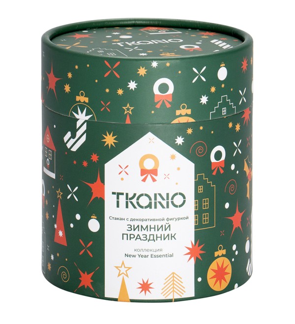 Стакан с декоративной фигуркой Зимний праздник из коллекции new year essential, 300 мл